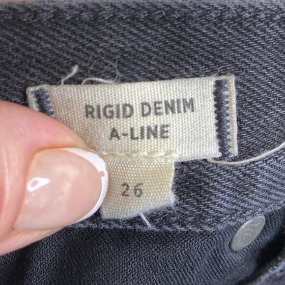 Madewell Rigid Denim A-Line Mini Skirt in Lunar Wash: Button-Front Edition sz 26 - Picture 11 of 12
